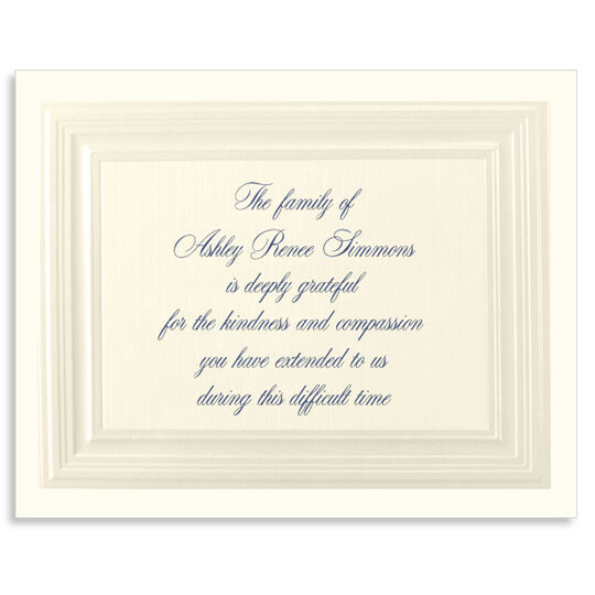 Triple Thick Mon Ami Pearl Frame Flat Sympathy Cards - Raised Ink
